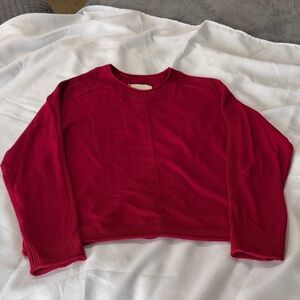 Lucky Brand Women's Rich Red Crew Neck Sweater
